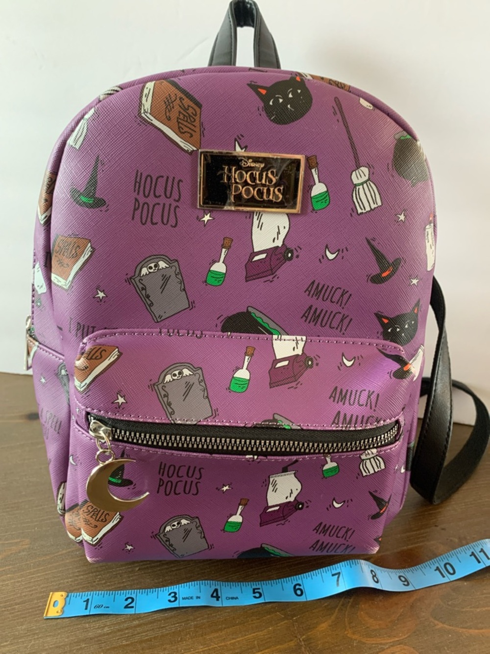 Disney Hot Topic Hocus Pocus Purple Black Mini Backpack Bag